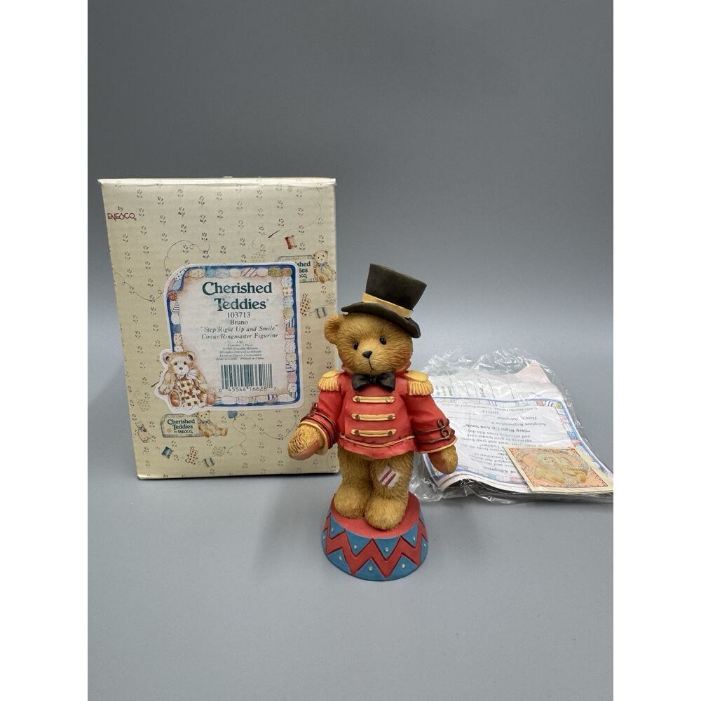 1995 Cherished Teddies Bruno "Step Right‎ Up And Smile" Figurine #103703